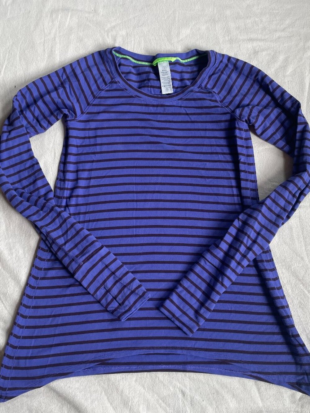 Ivivva Striped Blue & Black Long Sleeve Top Girls 10